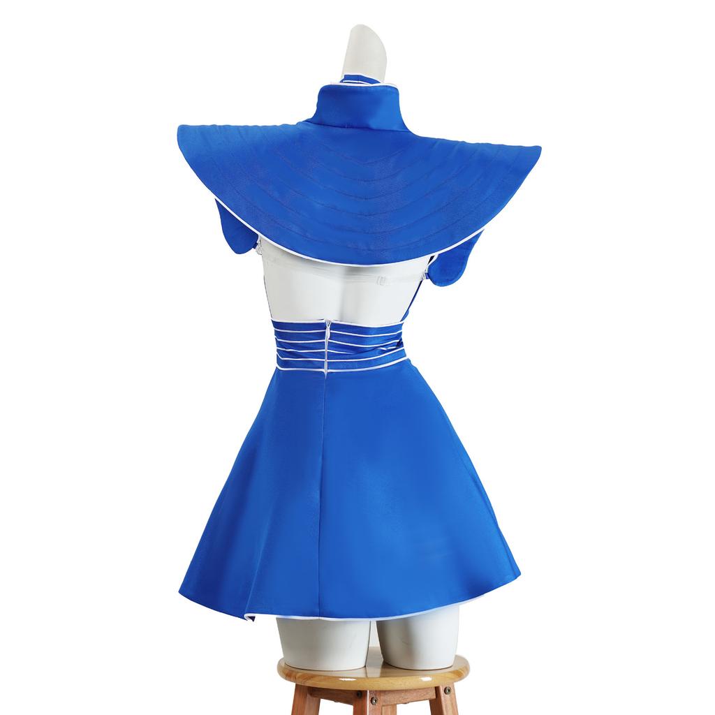 Britney Cosplay Kostüme Damen Blaue Flugbegleiter Uniform für Halloween Karneval Outfit