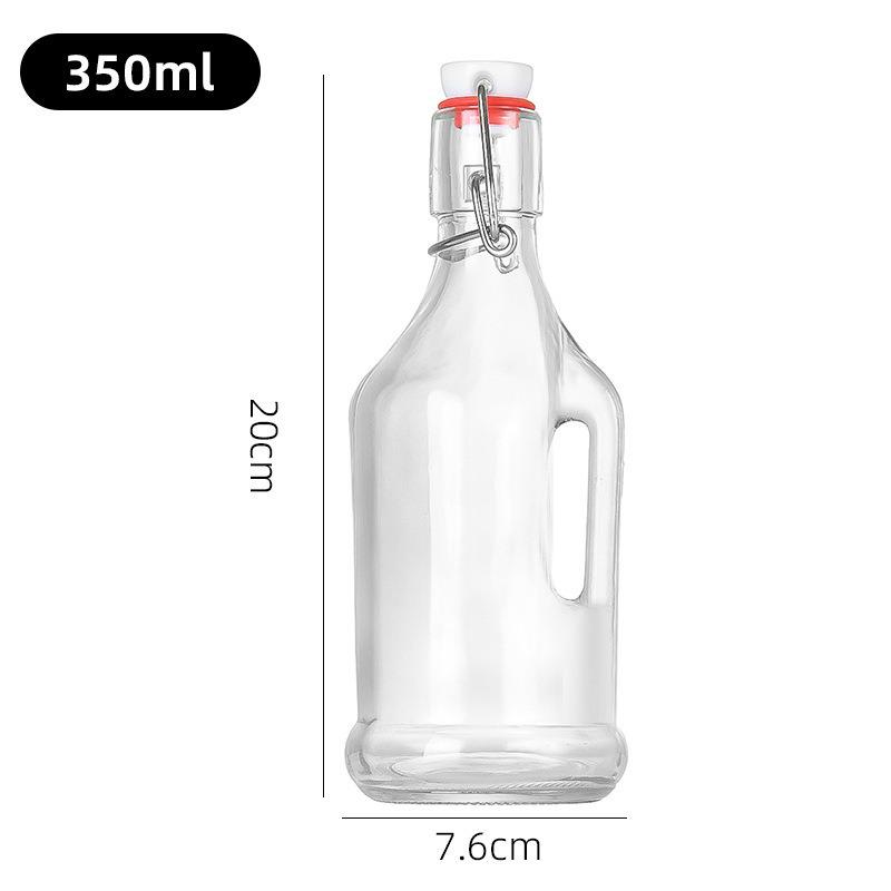 Multi-functional Thickened Transparent Glass Snap-on Bottle for Homebrewed Fruit Wine & Beverages