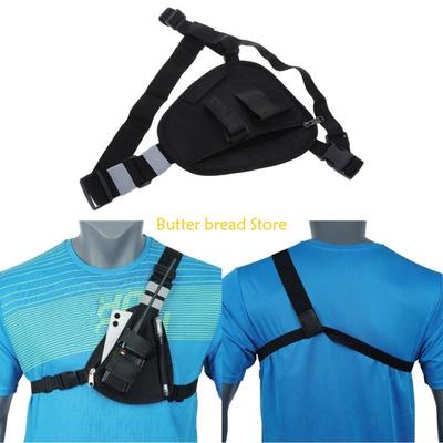 W89C Two Way Radio Chest Harness Holder Harness with Adjustable Strap for UV5R UV82 Shoulder Chest Front Pack
