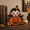 Vintage Wooden Halloween Pumpkin Tabletop Decor with Distressed for Shelf and Mantel Home