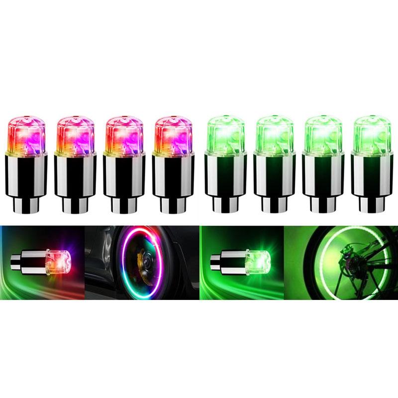 4-16 ks Světla na ventilky pneumatik Barevné LED světlo na kolo Pro automobilové ventilky Pneumatiky Neonové světlo Pro motocykly jízdní kola Auto Vnější