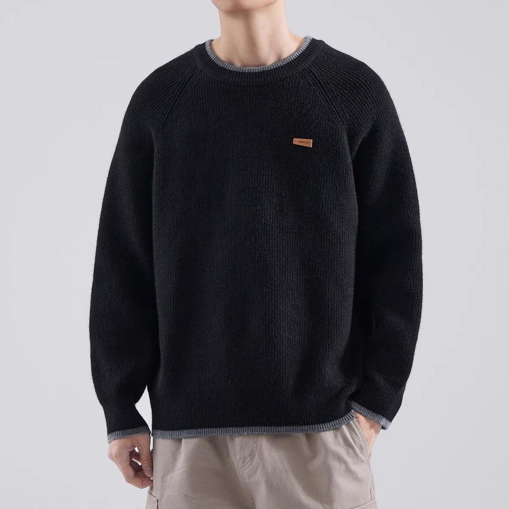 Men's Trendy Heavyweight Raglan Sweater - Autumn/Winter Loose Fit