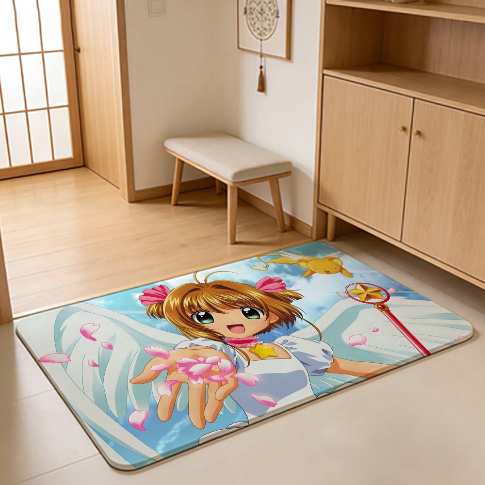 ANIME C-Cardcaptor Sakura Floor Mat Absorbent Floor Mat Non-Slip Entrance Rug for Bathrooms Restrooms and Toilets