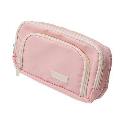 Velkokapacitní tužka 3 přihrádky tužka přenosné pouzdro na tužky s organizérem na psací potřeby se zipem pro růžové [NUZAMAS] pouzdro, pouzdro, pouzdro,