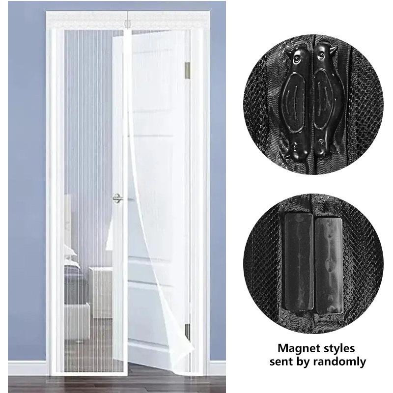 Magnetic Door Screen Custom Size Mosquito Net Curtain Fly Insect Automatic Closing Invisible Mesh For Kitchen Indoor Living Room