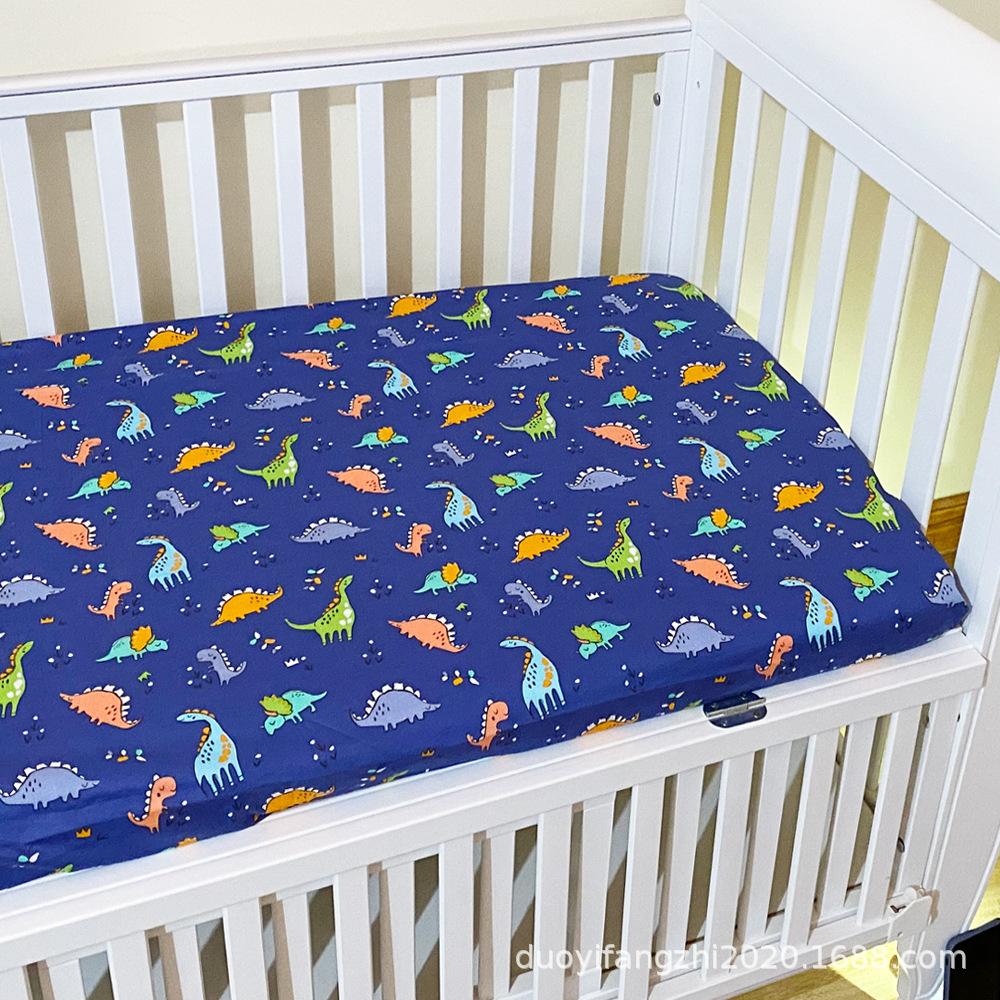 

Летняя мягкая хлопковая защитная простыня для детского матраса премиум-класса для матери и ребенка с рисунком из мультфильма - простыня на резинке для детской кроватки для комфортного сна без одежды 120*60cm