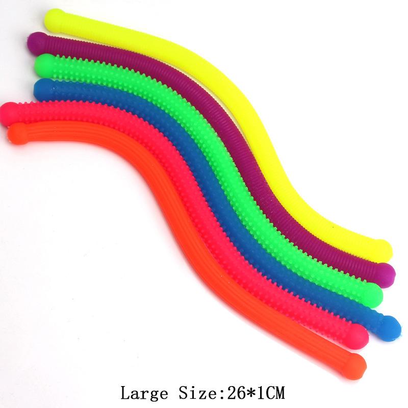 

6 шт. Большие текстурированные сенсорные эластичные нити-антистресс для детей с СДВГ, аутизмом, для снятия стресса и тревоги