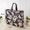 Floral Print Reusable Non Woven Shopping Tote Bag Eco Friendly Foldable Large Capacity Bag for Grocery Commute Outdoor Picnic