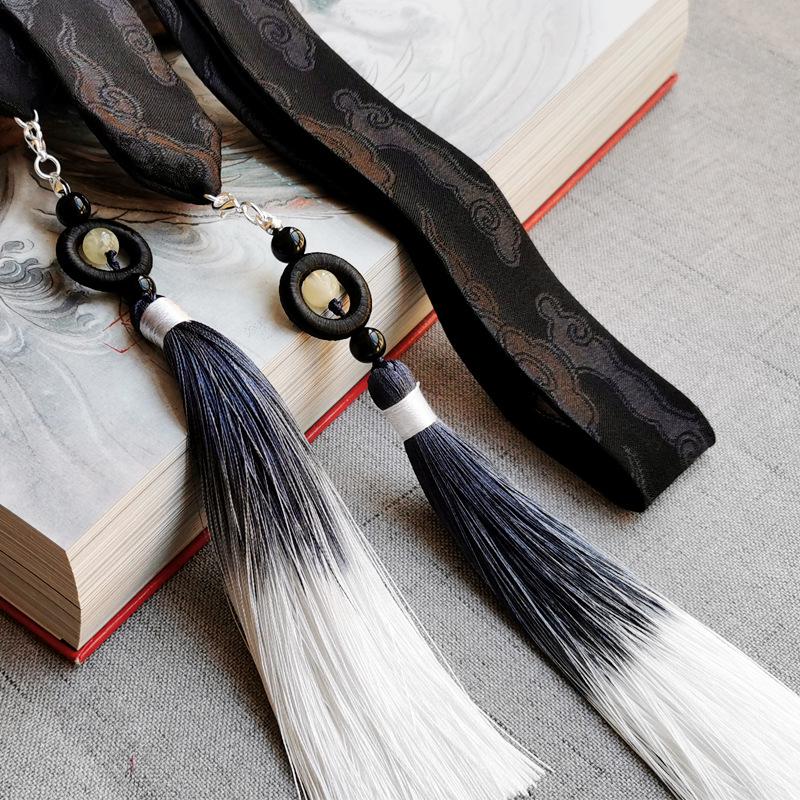 Xia Gu & Meng Gu Style Gradient Tassel Hairband - Hanfu Costume Forehead Accessory for Men & Women