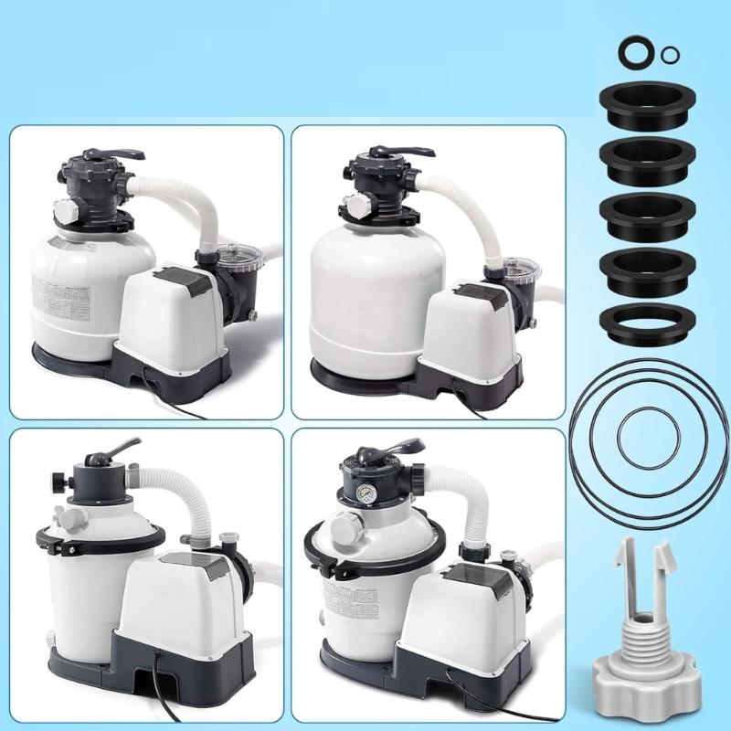 Split Hose Valves Set for Above Ground Pool Pumps Drain Cap Replacement Rings Plastic Construction Leak Prevention