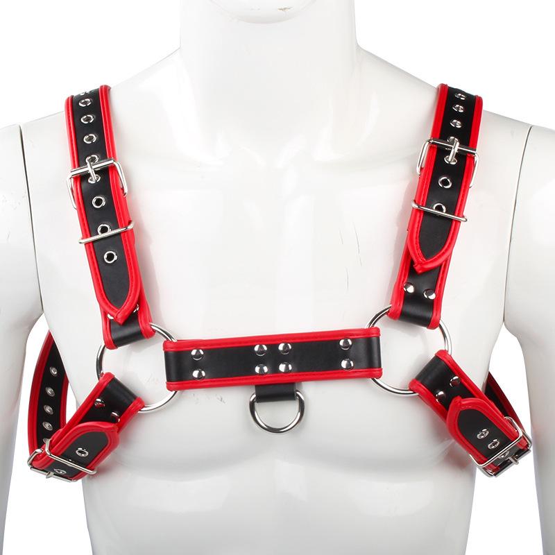 Men's Sexy Leather Fetish Clubwear Bustier Set
