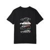 Crew Neck T Shirt White Classic Car Collection Graphic Print for Casual Wear