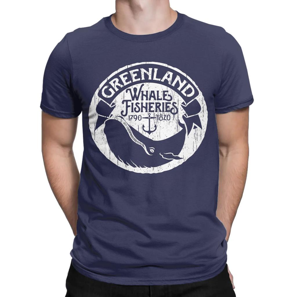 Greenland Whale Fisheries Fishing T-Shirt for Men  Funny Pure Cotton Tees Round Collar Short Sleeve T Shirt Gift Idea Clothes