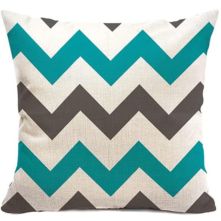 Striped Pillowcase Home Decoration Linen Pillow Cushion Waist Mat Sofa Pillowcase Geometric Abstract