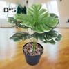 Artificial Monstera Leaves Vivid Fresh Keeping 9 Forked Fake Potted Green Plant Leaves Party Supplies
