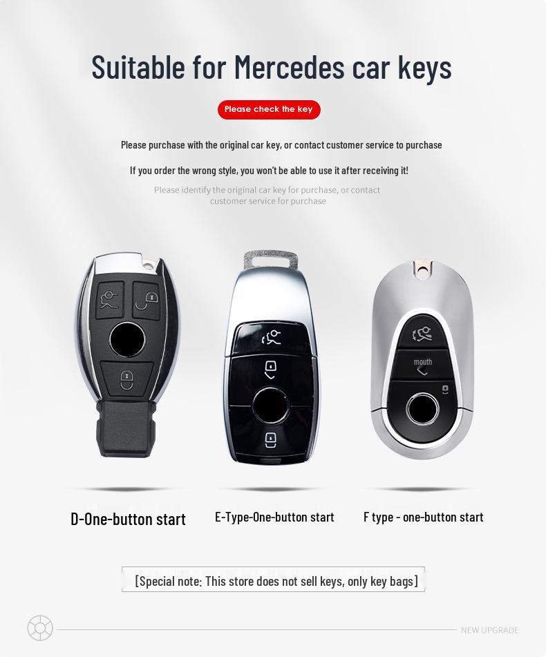 2026 Mercedes-Benz E300L Key Cover with Metal Buckle for C260L/GLC300L/C200/E350EL