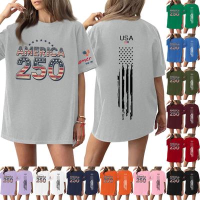 Women's Casual Fashion Round Neck Casual Print Short Sleeve T-Shirt Top