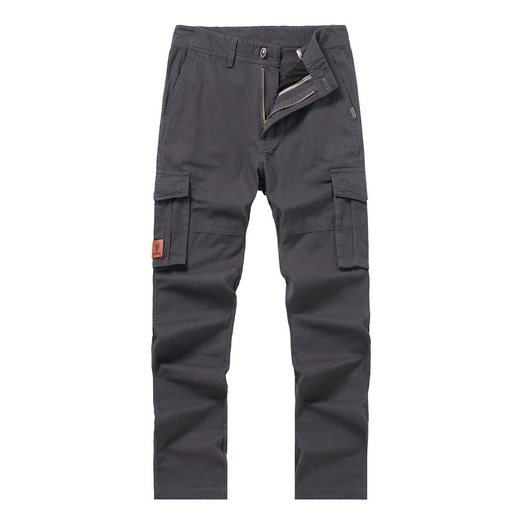 Men's Cross-border Plus Size Work Pants With Multiple Pockets, Casual Pants,  Cotton Pants