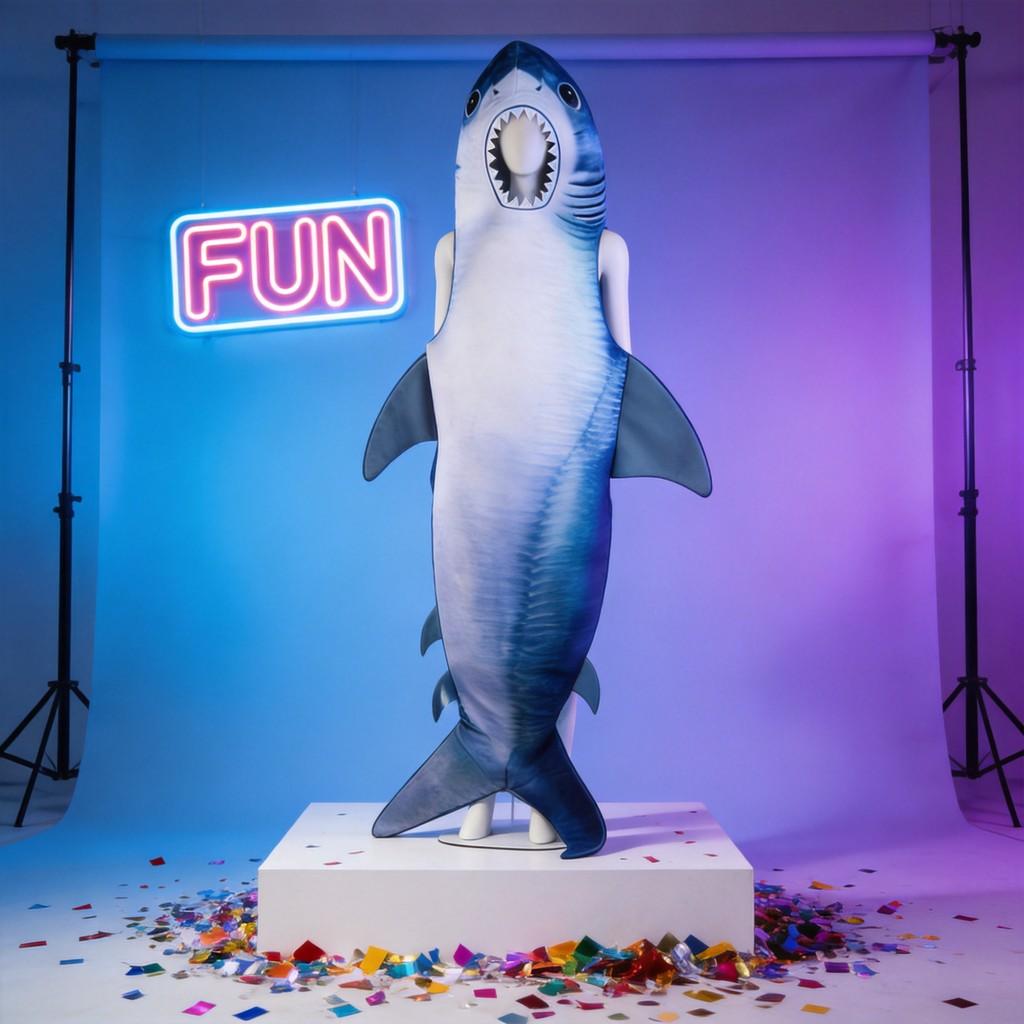 Halloween Adult Shark Costume Cosplay Fancy Dress For Stage Performance