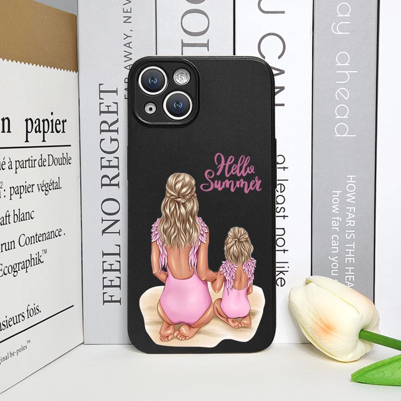 Fashion Family Girl Boy Super Mom Baby Phone Case for Iphone 16 15 12 11 14 13 Pro Max Cover for Iphone 7 8 Plus XR X XS SE2020