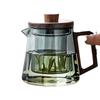 500/800ml Thickened and Heat-resistant Glass Teapot Brewing Tea Set with Wooden Lid Tea Strainer