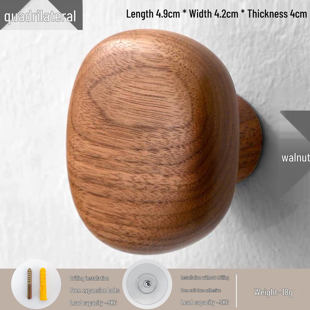 Nordycki Haczyk bez wiercenia z drewna orzechowego: Wieszak na ubrania i kapelusze za drzwiami