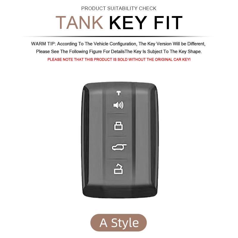 Zinc Alloy leather Car Key Case Cover Shell Fob for GWM Tank 300 500 Protective Remote Key Bag Keychain Car Interior Accessories