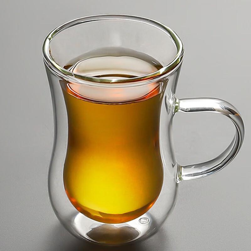 Shangqi Single Layer Glass Mug with Handle, 2-Pack