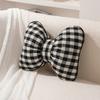 Pink bow ribbon couch pillow imitation rabbit fur comfortable car seat cushion style simple all-match back cushion