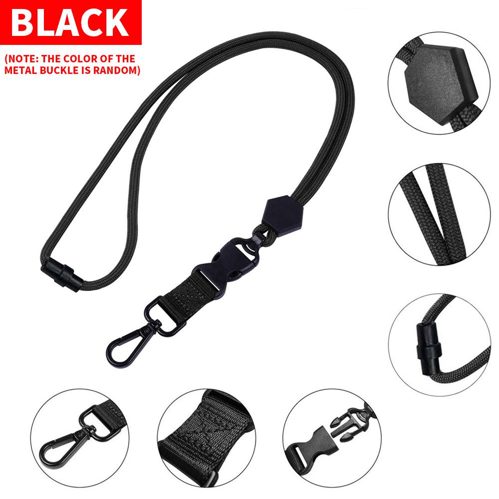 1PC Heavy-duty Adjustable Metal Hook Round Rope Hanging Rope Detachable Detachable Buckle Mobile Phone ID Hanging Rope