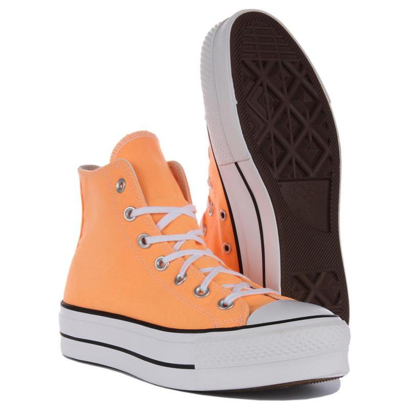 Converse All Star Lift Comfortable Everyday Non-Slip Abrasion Resistant Height Increase High Top Espadrilles Women's Orange