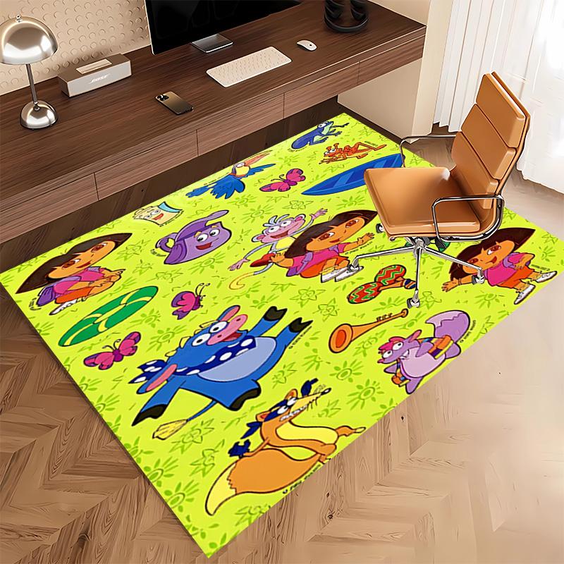 1pc D-Doras The Explorer Print Area Rug - Soft, Washable Non-Slip Indoor Mat, Living Room, Home Office Decorative Rug,Office Decorative