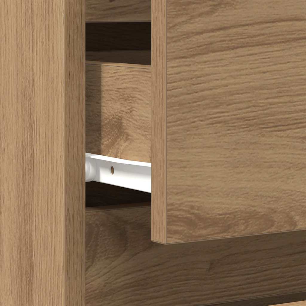 Nightstand Oak Effect Handcrafted 40 x 35 x 50 cm Engineered Wood