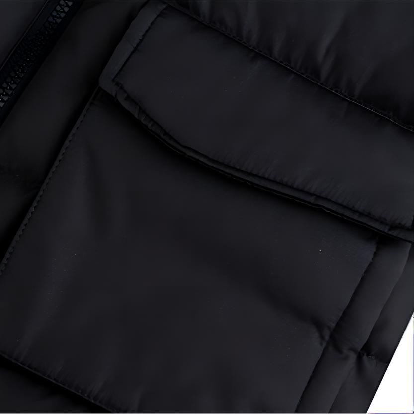 Nike Hooded Warm Mid-Length Casual Printed Down Jacket Kids Jackets Black NY2442033GS-001