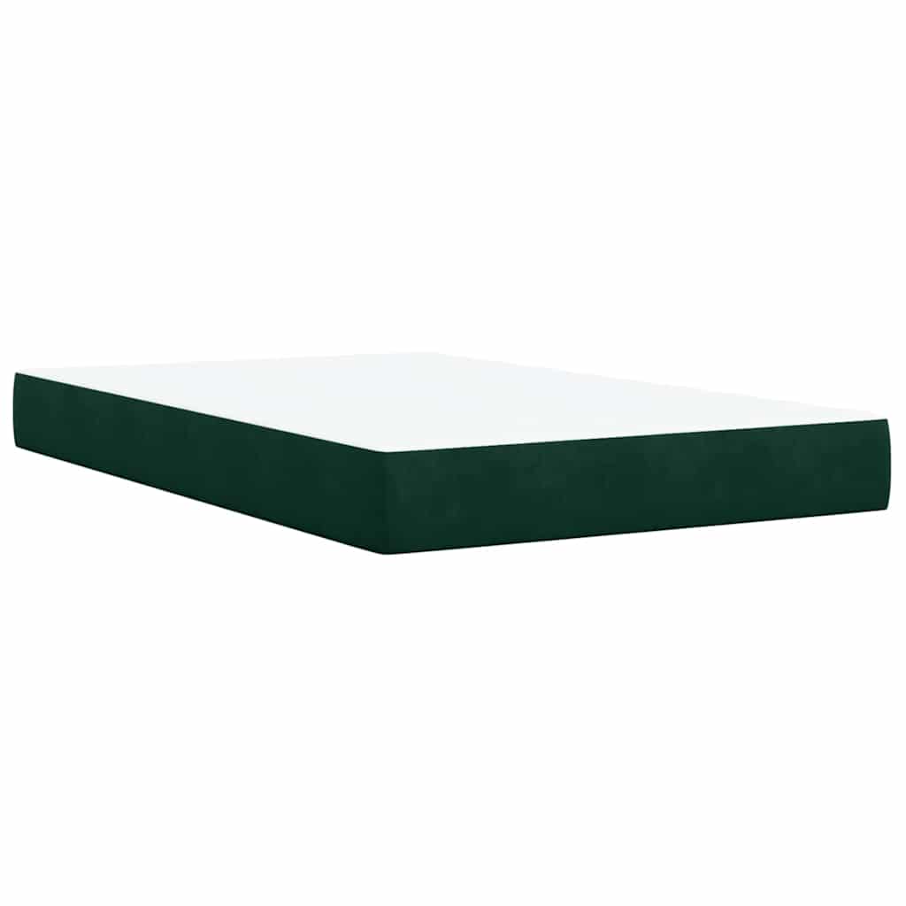 Box Spring Bed with Mattress Dark Green 120 x 200 cm Velvet