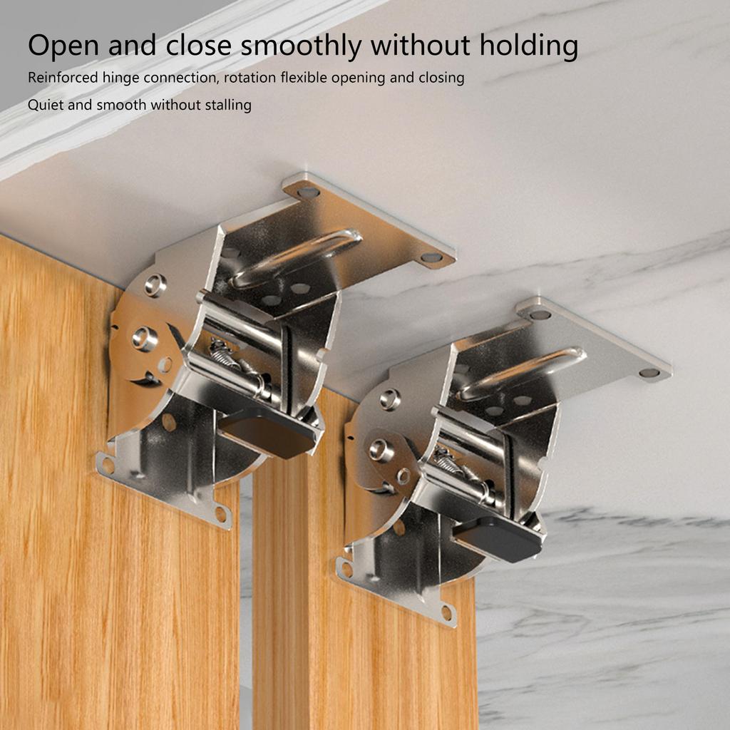 Upgrades Locking Folding Hinges 90 Degree Foldable Support Shelf Brackets for Table Bed Legs & Workbench Expansion
