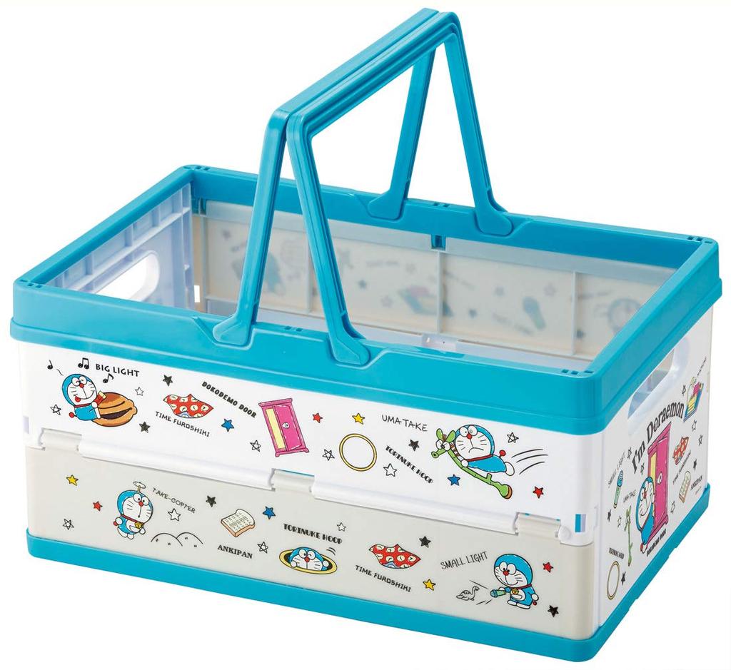 Skater Foldable Storage Toy Box with Stackable Doraemon Box, Handle, Basket, Design, 38x25x19.5cm (BWOT13-A)