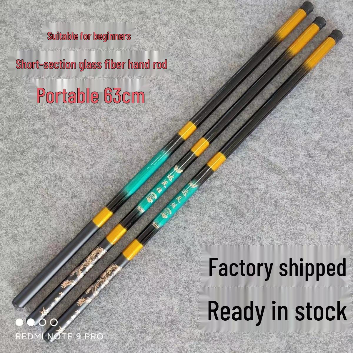 Ultra-Hard Fiberglass 28-Tune Fishing Rod - Short-Section Stream Hand Rod for Beginners and Carp Fishing 3.6