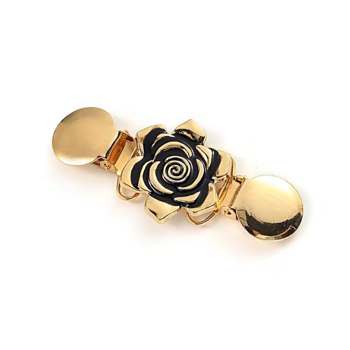 Retro Cardigan Clips Fasteners Flower Pattern Back Cinch Clips Sweater Shawl Dress Collar Brooch Clips for Women Girls Clothing