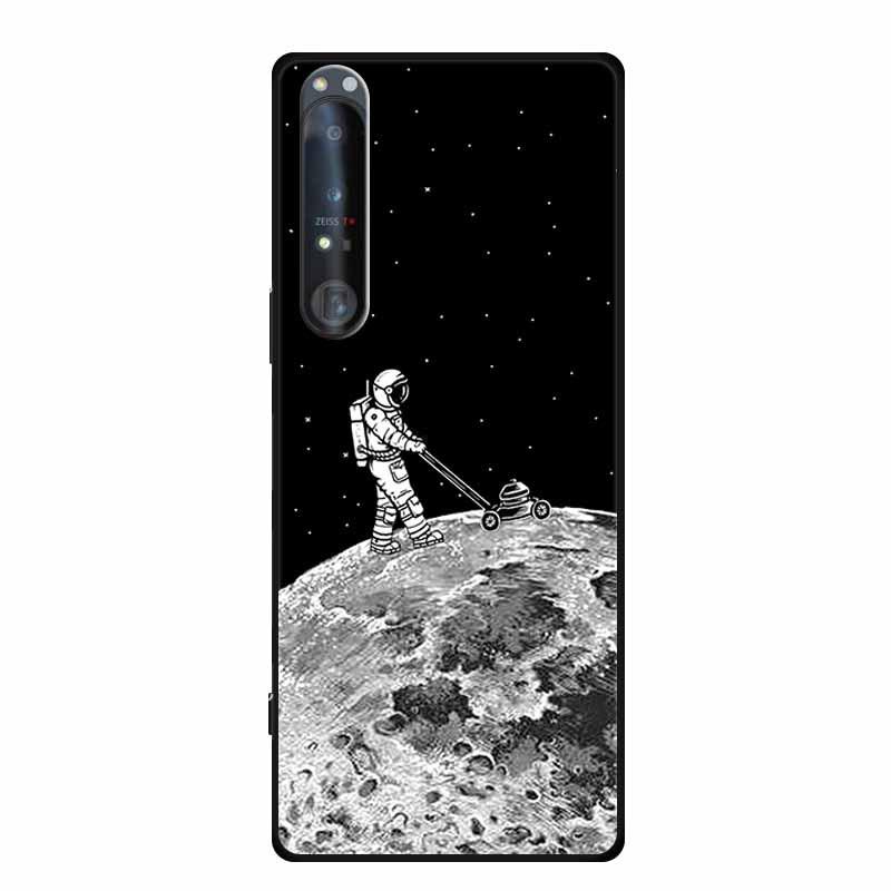 Simple Color Painted TPU Soft Shell Phone Case with Hollow Design for Sony 1 IV