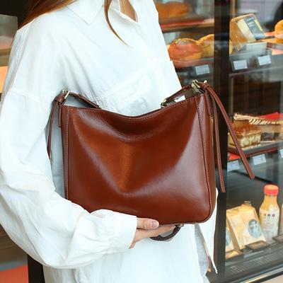 Bag Women's Crossbody Bag Genuine Leather Women's Bag Bucket Bag Premium Touch Plant-tanned Leather Vintage Commuter Bag