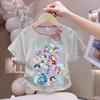 Children's Fairy Tale Witch Girls Group Bowtie Fashion Top - Summer Girls' Pure Cotton Short-Sleeved T-shirt
