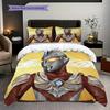 Three-piece cartoon Ultraman Tiga printed bedding set,(1*Duvet Cover + 2*Pillowcase, Without Core) suitable for bedroom use.