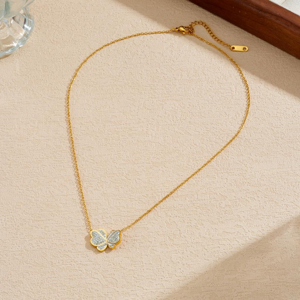316L Stainless Steel Butterfly Charm Necklace For Women Fashion New Neck Chain Engagement Jewelry Party Wedding Gift Bijoux