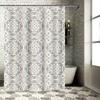 Fashionable Floral Shower Curtain With Modern Patterns For Bathroom Decor White Beige Colors Available!