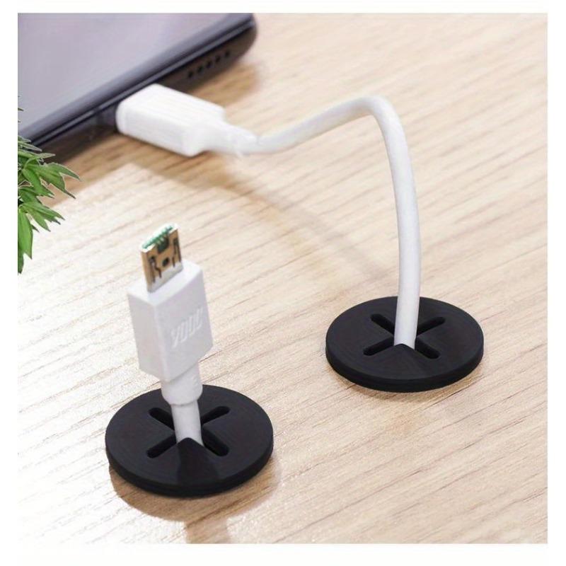 10PCS Desktop Cable Sealing Ring, Flexible Silicon Cable Hole Cover, Wire Finisher, Cable Passing, White/Black Round Washer