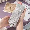 Neue Sonnenschutzhandschuhe für Damen für Frühling und Sommer, Outdoor-Fahren, Touchscreen, Spitze, rutschfest, Schleife