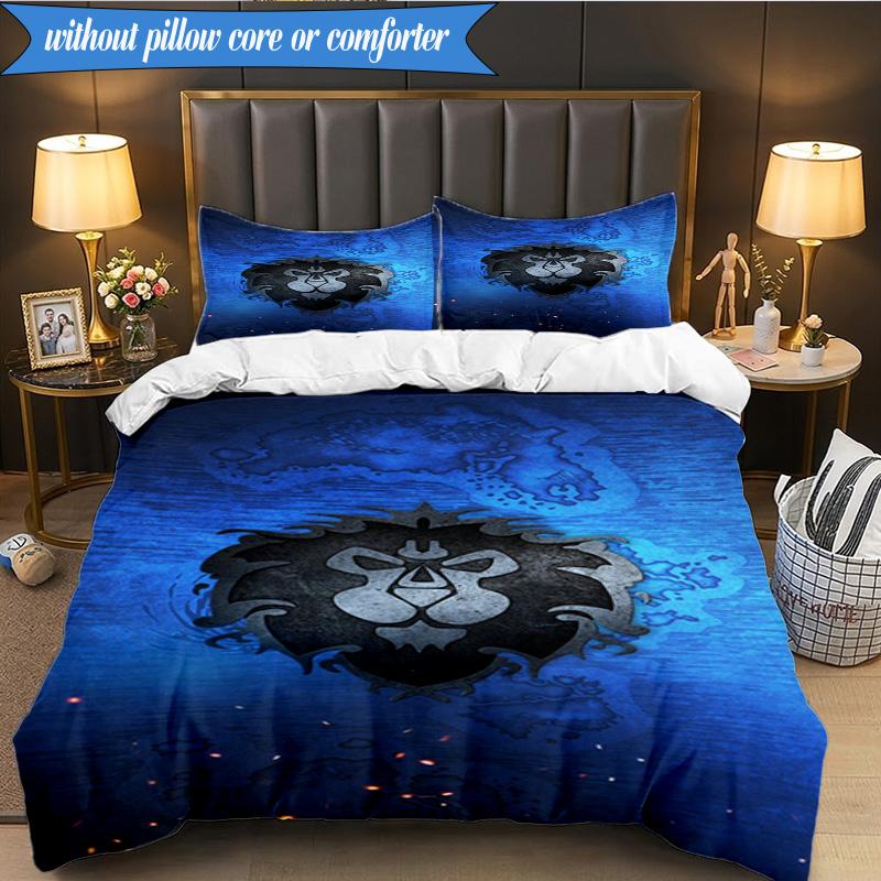 Warcraft game 3pcs K-pop music group Bedding set,Ideal for Bedroom, Dormitory,Including Duvet Cover And 2pcs Pillowcases,Fan gifts