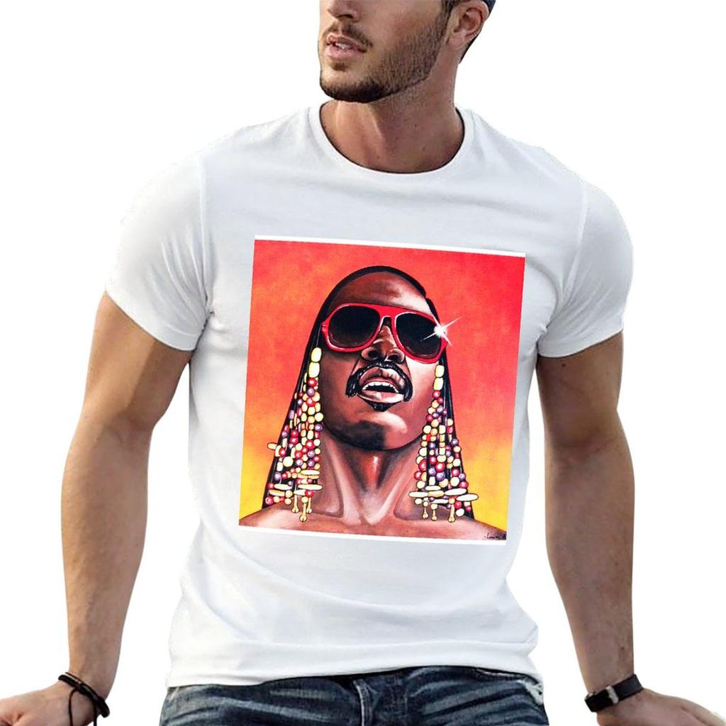 - Stevie Wonder - T-Shirt t-shirt da uomo pacco t-shirt in cotone uomo casual essenziale t-shirt T-s