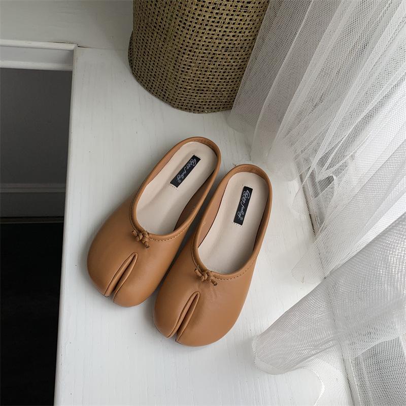 2025 spring and autumn new Doudou shoes women's shoes sub-toed pig's trotters shoes toes lazy horseshoe shoes flat single shoes autumn